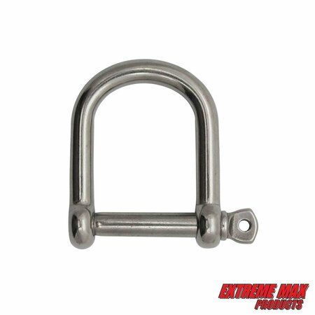 EXTREME MAX Extreme Max 3006.8225 BoatTector Stainless Steel Wide D Shackle - 1/4" 3006.8225